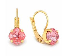 Diamond Sky Jewelry Papuošalų rinkinys moterims „Magical Square (Maroon Ignite)“ su Swarovski® kristalais