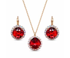 Diamond Sky Jewelry Papuošalų rinkinys moterims „Glare III (Scarlet)“ su Swarovski® kristalais