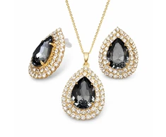 Diamond Sky Jewelry Papuošalų rinkinys moterims „Jasmine (Sidabrinis Night)“ su Swarovski® kristalais