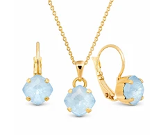 Diamond Sky Jewelry Papuošalų rinkinys moterims „Magical Square (Sky Ignite)“ su Swarovski® kristalais