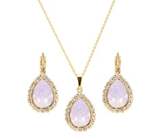 Diamond Sky Jewelry Papuošalų rinkinys moterims „Celestial Drop (Rose Vanduo Opal)“ su Swarovski® kristalais