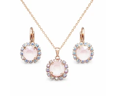 Diamond Sky Jewelry Papuošalų rinkinys moterims „Glory II (Powder Rose)“ su Swarovski® kristalais