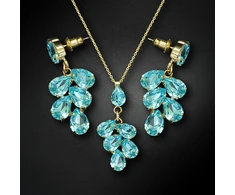 Diamond Sky Jewelry Papuošalų rinkinys moterims „Amber II (Aqua Bohemica)“ su Preciosa® kristalais