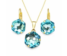 Diamond Sky Jewelry Papuošalų rinkinys moterims „Fantasy (Aquamarine)“ su Swarovski® kristalais