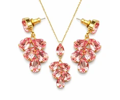 Diamond Sky Jewelry Papuošalų rinkinys moterims „Amber II (Light Rose)“ su Preciosa® kristalais