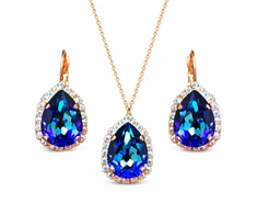 Diamond Sky Jewelry Papuošalų rinkinys moterims „Celestial Drop III (Bermuda Mėlyna)“ su Swarovski® kristalais