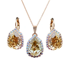 Diamond Sky Jewelry Papuošalų rinkinys moterims „Celestial Drop III (Golden Shadow)“ su Swarovski® kristalais