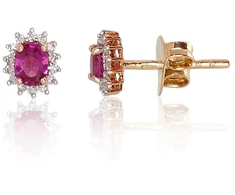 Diamond Sky Jewelry Auksiniai auskarai su deimantais ir rubinais „Ferro II“