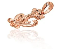 Diamond Sky Jewelry Raudono aukso 585 prabos pakabukas su cirkoniais „Katė V“