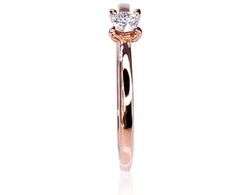 Diamond Sky Jewelry Raudono aukso 585 prabos žiedas su deimantais „Solitaras X“