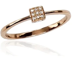 Diamond Sky Jewelry Raudono aukso 585 prabos žiedas su deimantais „Solitaras VI“