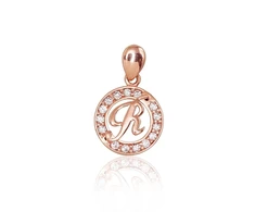 Diamond Sky Jewelry Auksinis raidės pakabukas su cirkoniais „R“