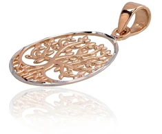 Diamond Sky Jewelry Raudono aukso 585 prabos pakabukas „Gyvybės medis XXIII“