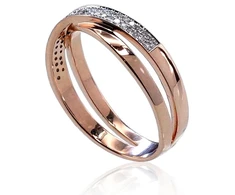 Diamond Sky Jewelry Raudono aukso 585 prabos žiedas su deimantais „Joanna II“