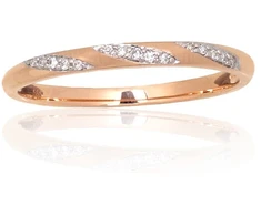 Diamond Sky Jewelry Raudono aukso 585 prabos žiedas su deimantais „Aveyron“