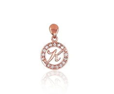 Diamond Sky Jewelry Raudono aukso 585 prabos raidės pakabukas su cirkoniais „K“
