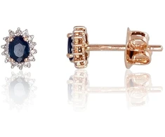 Diamond Sky Jewelry Auksiniai auskarai su deimantais ir safyrais „Ferro“