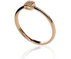 Diamond Sky Jewelry Raudono aukso 585 prabos žiedas su deimantais „Solitaras VI“