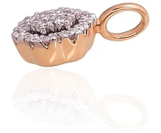 Diamond Sky Jewelry Raudono aukso 585 prabos pakabukas su deimantais „Deimantų Gėlė“
