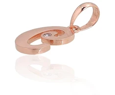 Diamond Sky Jewelry Raudono aukso 585 prabos raidės pakabukas su cirkoniais „C IV“