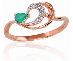 Diamond Sky Jewelry Auksinis žiedas su deimantais ir smaragdais „Grotex III“