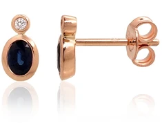 Diamond Sky Jewelry Auksiniai auskarai su deimantais ir safyrais „Constance“