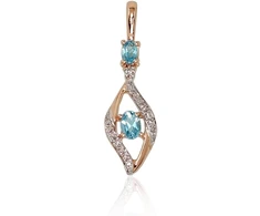 Diamond Sky Jewelry Auksinis pakabukas su deimantais ir topazais „Daina II“