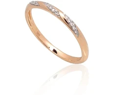 Diamond Sky Jewelry Raudono aukso 585 prabos žiedas su deimantais „Aveyron“
