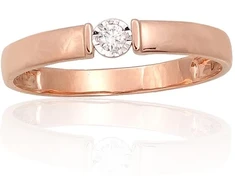 Diamond Sky Jewelry Raudono aukso 585 prabos žiedas su deimantais „Tokijas XLV“