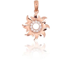 Diamond Sky Jewelry Raudono aukso 585 prabos pakabukas su cirkoniais „Auksinė Saulė XXIII“