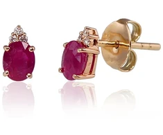 Diamond Sky Jewelry Auksiniai auskarai su deimantais ir rubinais „Notika II“