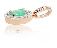 Diamond Sky Jewelry Auksinis pakabukas su deimantais ir smaragdais „Sofia VII“