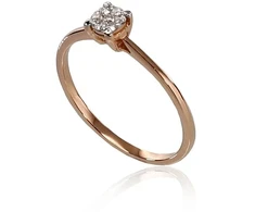 Diamond Sky Jewelry Raudono aukso 585 prabos žiedas su deimantais „Solitaras VI“