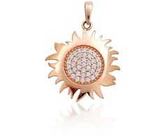 Diamond Sky Jewelry Auksinis pakabukas su cirkoniais „Auksinė Saulė XI“