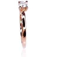 Diamond Sky Jewelry Raudono aukso 585 prabos žiedas su deimantais „Solitaras VIII“