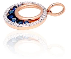 Diamond Sky Jewelry Auksinis pakabukas su deimantais ir safyrais „Atėnė III“