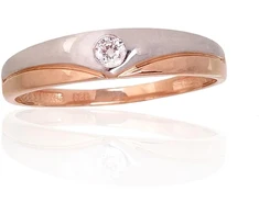 Diamond Sky Jewelry Raudono aukso 585 prabos žiedas su cirkoniais „Tokijas XXXI“