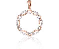 Diamond Sky Jewelry Raudono aukso 585 prabos pakabukas su deimantais „Omega II“