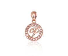 Diamond Sky Jewelry Auksinis raidės pakabukas su cirkoniais „P“