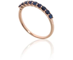 Diamond Sky Jewelry Raudono aukso 585 prabos žiedas su safyrais „Atėnė IX“