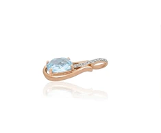 Diamond Sky Jewelry Auksinis pakabukas su deimantais ir topazais „Grakštumas II“