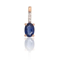 Diamond Sky Jewelry Auksinis pakabukas su deimantais ir safyrais „Grakštumas II“