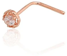 Diamond Sky Jewelry Auksinis nosies auskaras su cirkoniais „Auksinė Gėlė V“