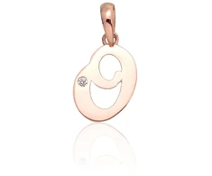 Diamond Sky Jewelry Auksinis raidės pakabukas su cirkoniais „O IV“