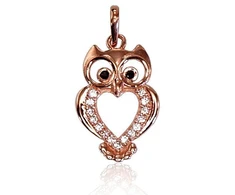 Diamond Sky Jewelry Auksinis pakabukas su cirkoniais „Owl VIII“