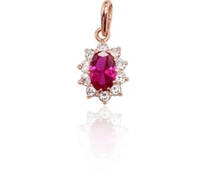 Diamond Sky Jewelry Auksinis pakabukas su cirkoniais „Ferro (Fuchsia)“