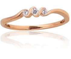 Diamond Sky Jewelry Raudono aukso 585 prabos žiedas su deimantais „Tokijas XLI“