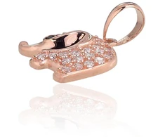 Diamond Sky Jewelry Raudono aukso 585 prabos pakabukas su cirkoniais „Drambliukas III“