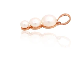 Diamond Sky Jewelry Raudono aukso 585 prabos pakabukas su perlais „Fabos“