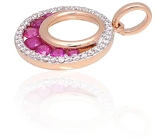 Diamond Sky Jewelry Auksinis pakabukas su deimantais ir rubinais „Atėnė II“